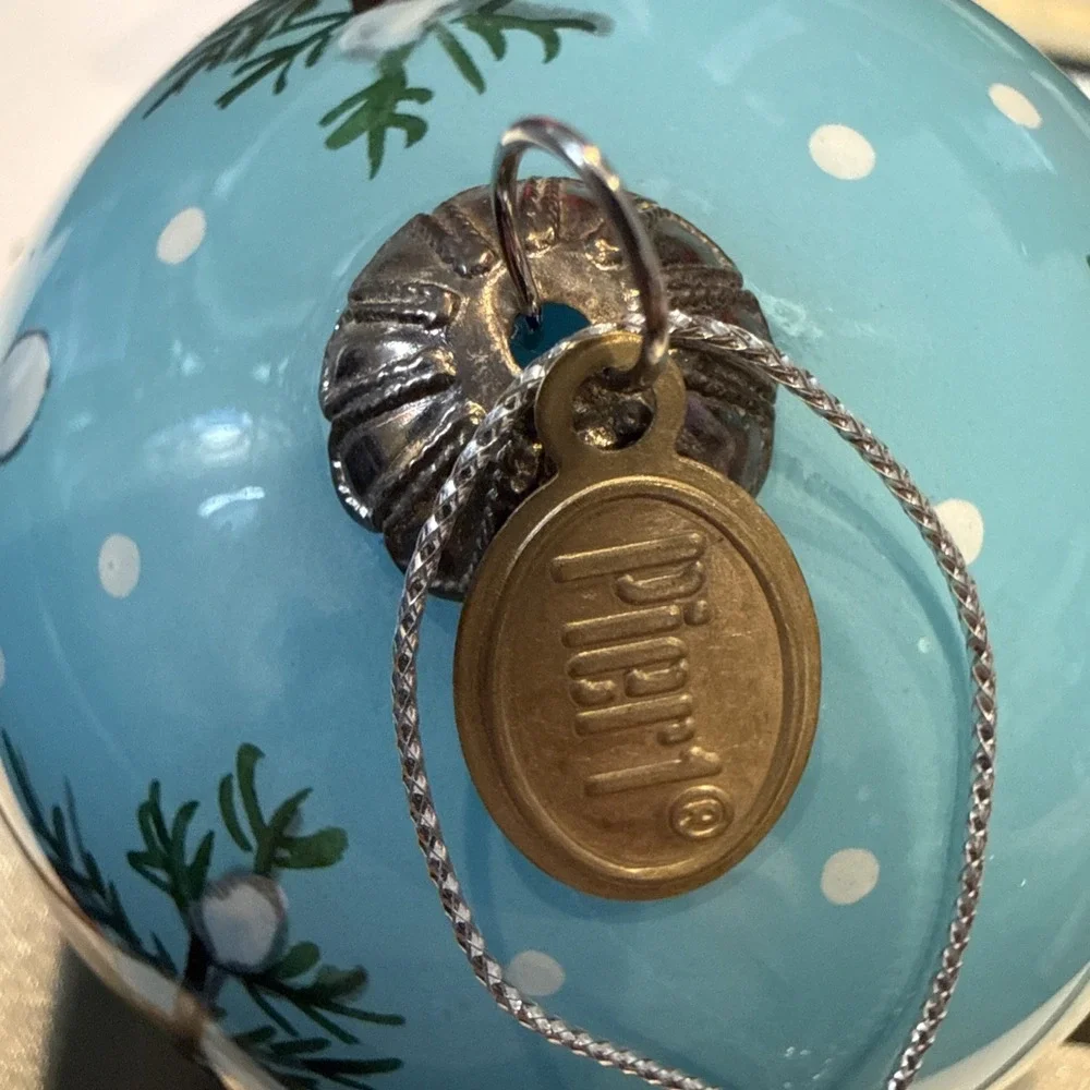 Pier 1 Li Bien 3” Christmas Ornament 2014 Snowmen With Snowballs In The Trees
